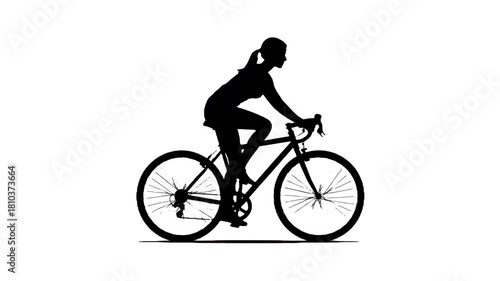 Silhouette Cyclist: A dynamic silhouette of a cyclist gracefully riding a bicycle, captured in motion. A perfect embodiment of sport, activity, and freedom.