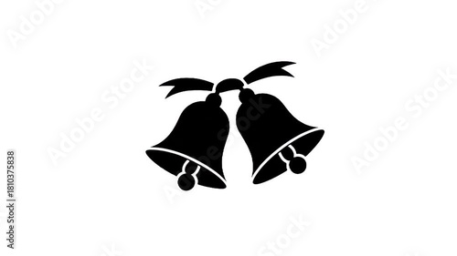 Bell Silhouette on the Occasion: Two delicate bells, joined by a graceful ribbon, stand as a symbolic representation of a joyous event. It evokes the feeling of celebrations, and togetherness.