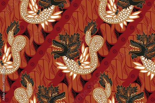 A variety of Indonesian batik that is very famous for its fauna motifs