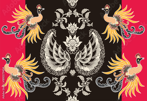 A variety of Indonesian batik that is very famous for its fauna motifs