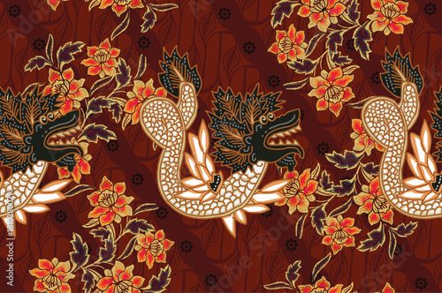 A variety of Indonesian batik that is very famous for its fauna motifs