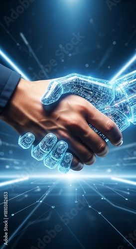 Digital handshake - Technology and human connection in the modern era.