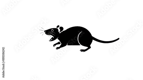 Furious Rodent Silhouette: A striking silhouette captures a rodent in a state of agitation, its features emphasizing raw emotion and fierce territoriality.