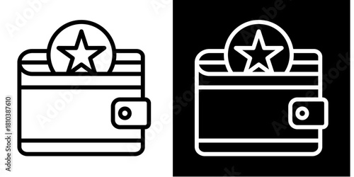 Wallet  Icon Set White Style Collection