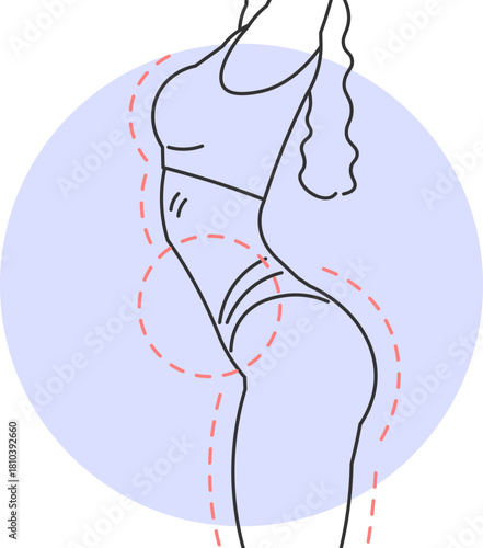 Feminine silhouette with defined curves and softened contours