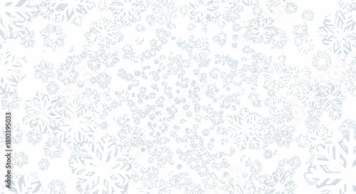 Delicate Snowflake Array: An Ethereal Winter White Graphic with Subtle Texture and Varied Scales