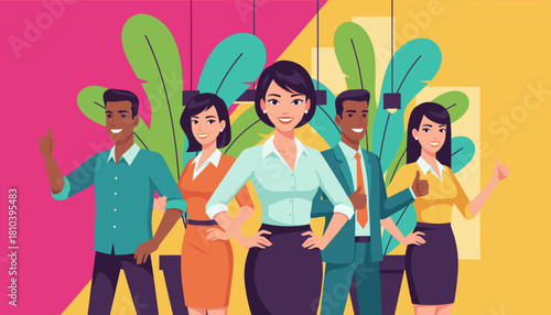 Successful diverse business team smiles giving thumbs up Corporate unity partnership and approval concept