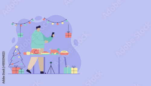 Capturing the festive holiday dinner for social media content creation