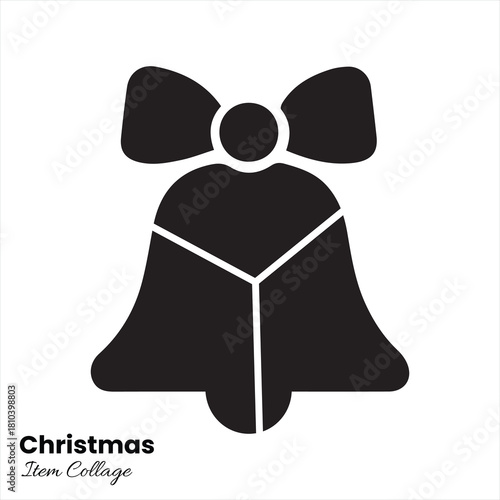 Holiday bell shaped collage frame for Christmas themed layouts