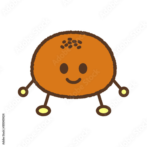 手書き風のキャラクターイラストアイコン　あんぱん