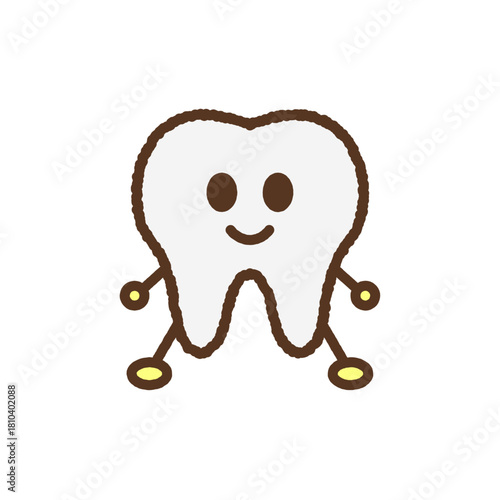 手書き風のキャラクターイラストアイコン　歯