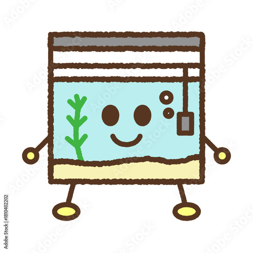 手書き風のキャラクターイラストアイコン　水槽