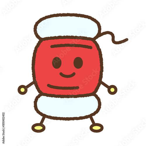 手書き風のキャラクターイラストアイコン　縫い糸