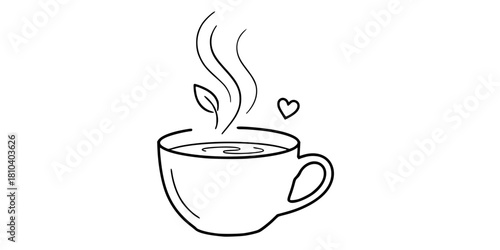 Bone Broth Cup Simple Minimalist Line Art Vector Wellness