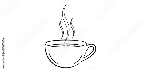 Bone Broth Cup Simple Minimalist Line Art Vector Wellness