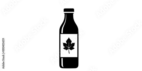 Detox Cleanser Bottle Leaf Simple Flat Vector Icon Wellness