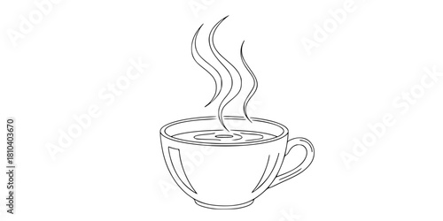 Bone Broth Cup Simple Minimalist Line Art Vector Wellness