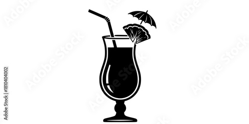 Hurricane Cocktail Glass Simple Flat Vector Icon