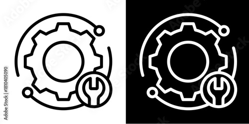 Gear Circuit  Icon Set White Mix Style Collection