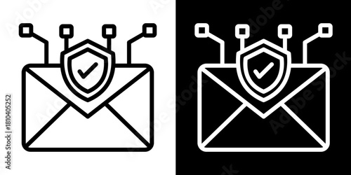 Email Security  Icon Set White Mix Style Collection