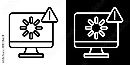 Laptop Virus Alert  Icon Set White Mix Style Collection