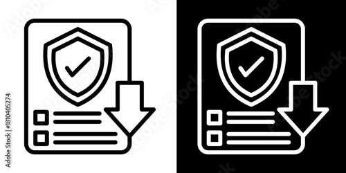 Document Security  Icon Set White Mix Style Collection