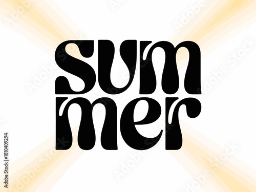 A joyful summer-themed typographic design featuring playful and curvy letters, perfect for evoking the fun and leisure of the summer season in any promotional material.