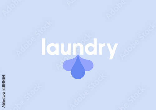 This appealing laundry logo includes water droplets in calming colors, perfect for laundry services, dry cleaners, or any water-related brand focused on cleanliness and freshness.