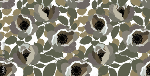 Seamless abstract pattern. Flowers pattern design.