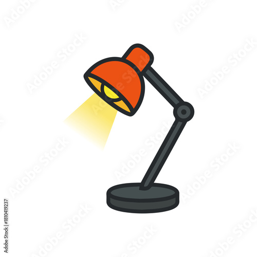 Desk Lamp Illustration on White Background
