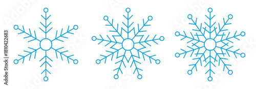 blue snow flakes isolated on transparent background. snowflake vector illustration