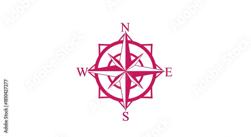 Magenta Compass Rose Logo for Direction and Global Exploration.svg
