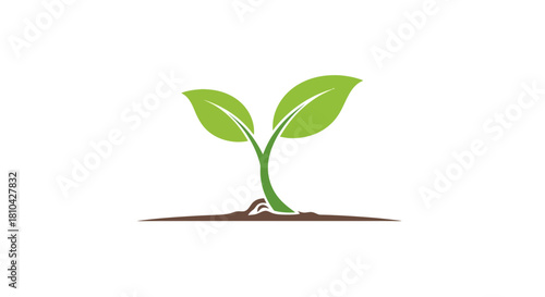 Organic Sprout Indicator Icon, Fresh Greens and Muted Browns for Progress.svg