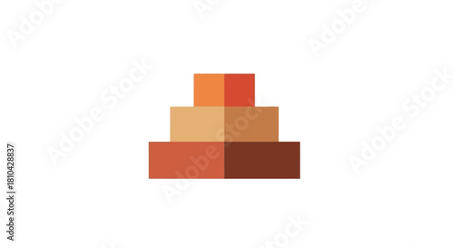 Stacked Foundation Growth Meter Icon, Terracotta and Earth Tones.svg