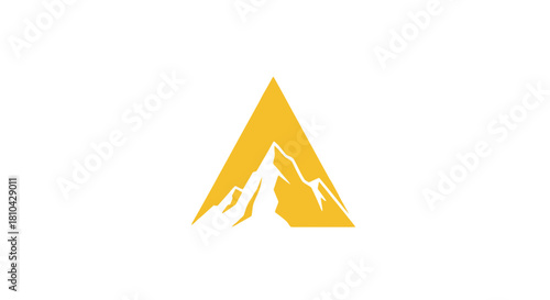 Sunny Yellow Mountain Peak Logo Symbolizing Achievement and Nature.svg
