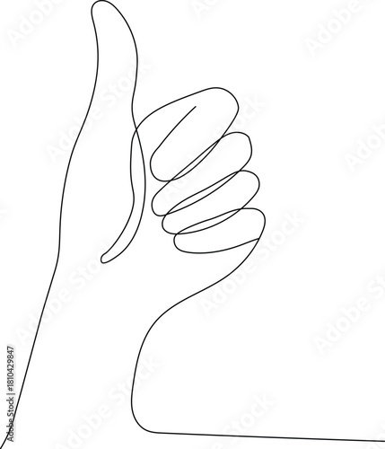 Continuous single-line drawing of a human hand gesture