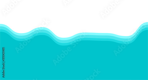 Abstract Blue Ocean Wave Illustration Background