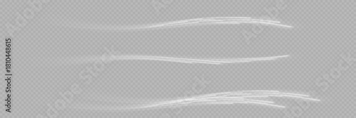 White glowing shiny lines effect vector background. Luminous white lines of speed. Light glowing effect. Light trail wave, fire path trace line and incandescence curve twirl.