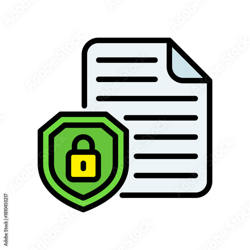 File Security lineal color icon