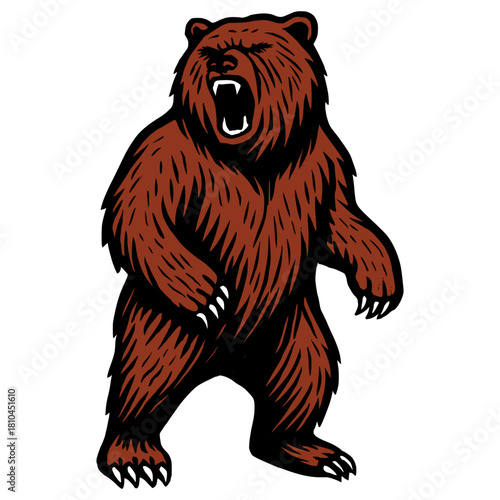 vector illustration of a furious bear