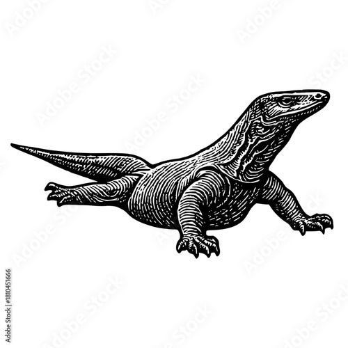 Illustration of a komodo dragon
