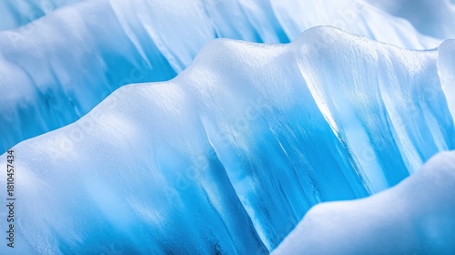 Wallpaper Mural Close-up view of textured, layered ice formations, light blue and white Torontodigital.ca
