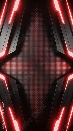 Futuristic Red and Black Geometric Abstract Background