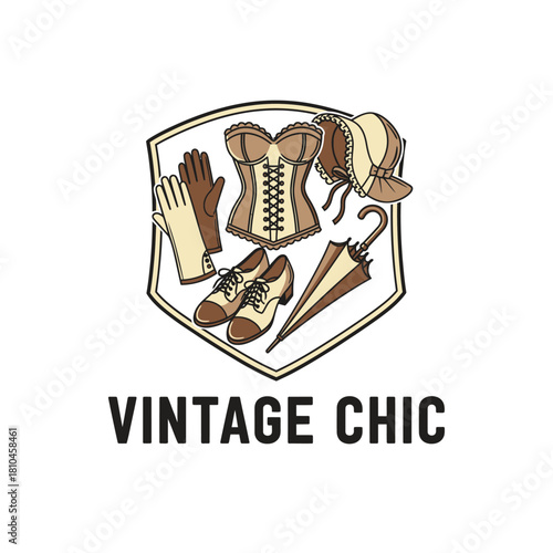 Vintage Chic Retro Fashion Clothing Logo