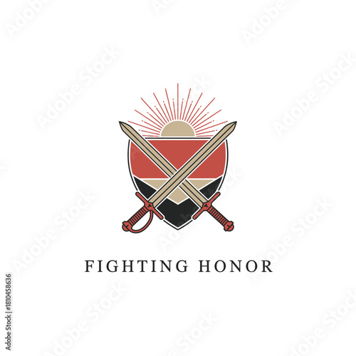 Fighting Honor Shield and Swords Crest