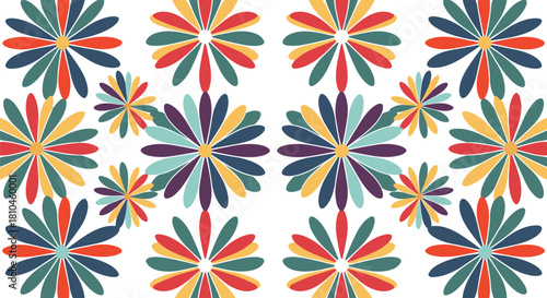 Abstract geometric composition with vibrant color palette and clean lines suitable for modern design projects and digital art