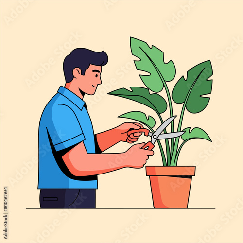 Home Gardening and Plant Care Illustration
