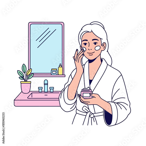 Daily Skincare Routine Illustration