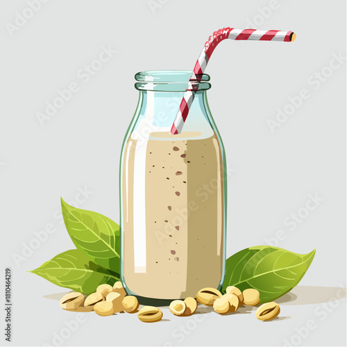 豆乳スムージーの爽やかで美味しいヘルシードリンク写真