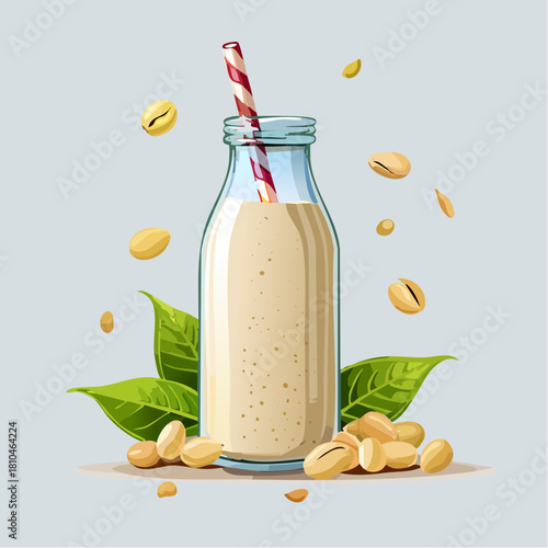 豆乳スムージーの爽やかで美味しいヘルシードリンク写真